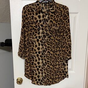 Leopard Print Button-Up dress